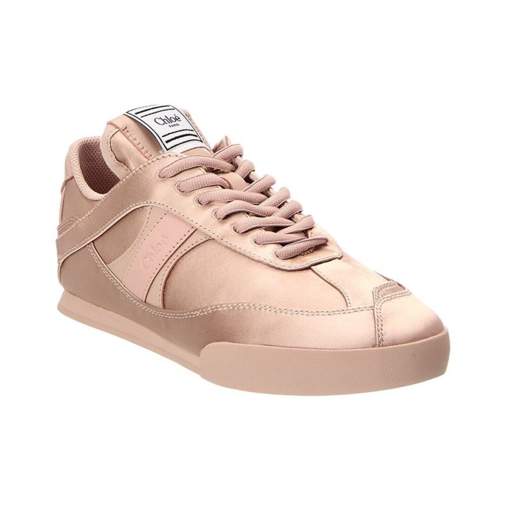 Chloé Logo Satin Sneaker, Pink